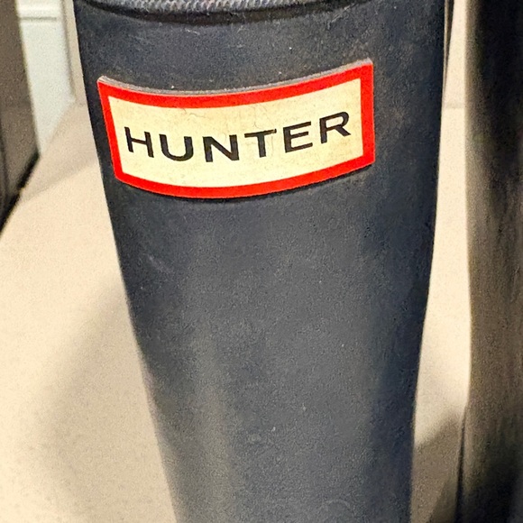 Hunter Kids Navy Rain Boots Toddler Youth 10/11 - Picture 3 of 10